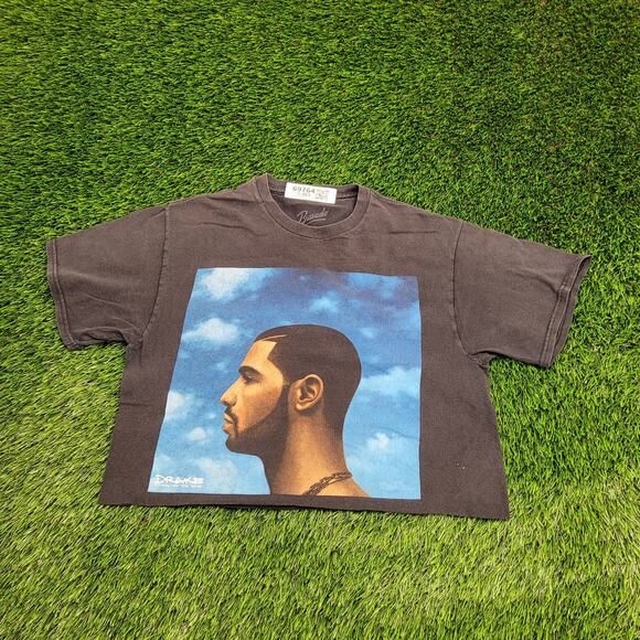 Drake Nothing Was The Same Cropped Shirt Womens S/M 19x18 Faded Black Cotton Tee - Picture 1 of 13